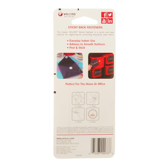 VELCRO® Brand Sticky Back Tape, 18"